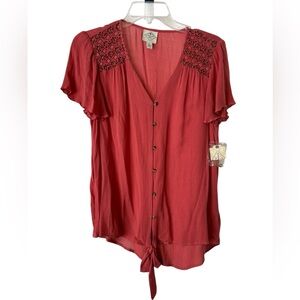St. John's Bay Red V-Neck Blouse